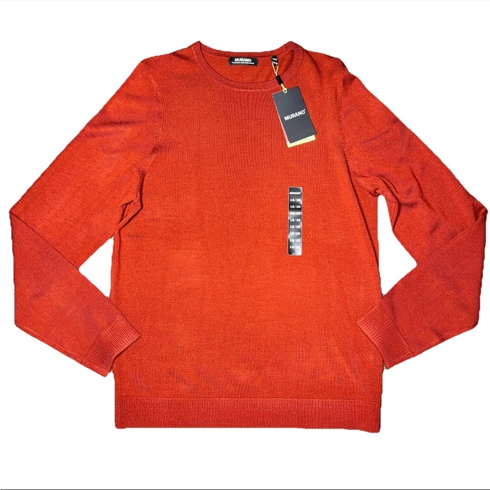 Murano Burnt Orange Pull Over Sweater Performance NWT Boys 18/20 Acrylic